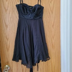 Bebe 100% Silk Black Chiffon Dress size S